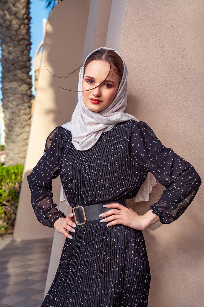 Black Etoile Dress,black white dress,long sleeve dress,smamz formal wear