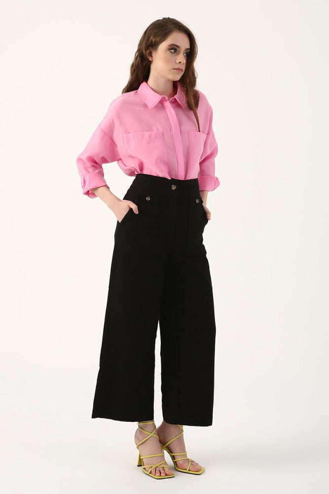 Black Wide Leg Trousers