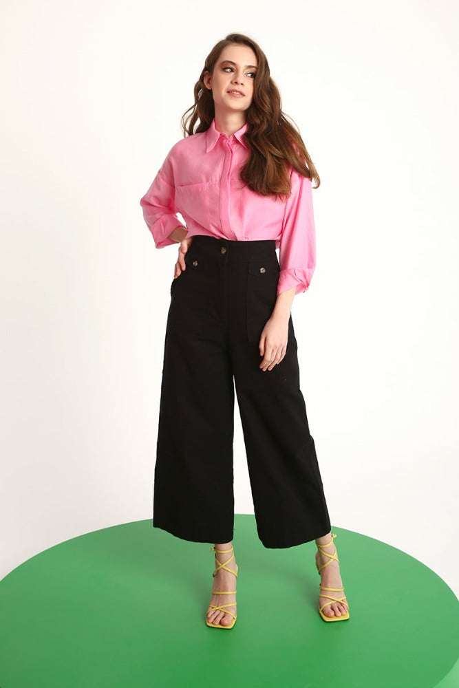 Black Wide Leg Trousers