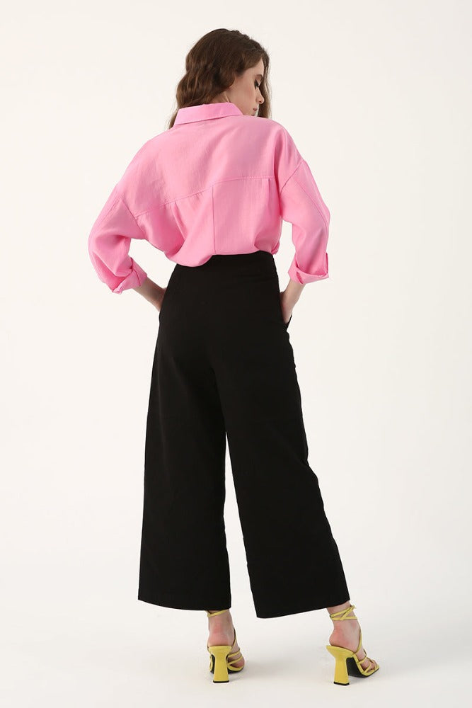 Black Wide Leg Trousers