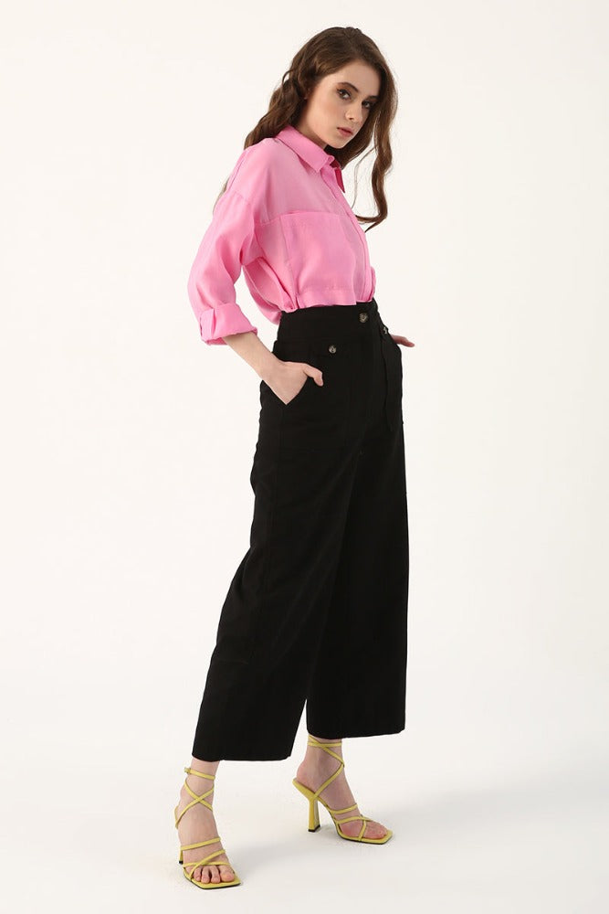 Black Wide Leg Trousers