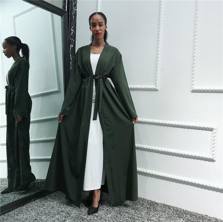 Bottle-Green-Open-Abaya-Robe,Green-Abaya,Open-Abaya,Robe