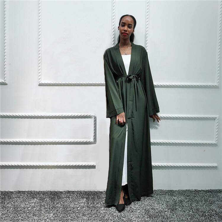 Bottle-Green-Open-Abaya-Robe,Green-Abaya,Open-Abaya,Robe