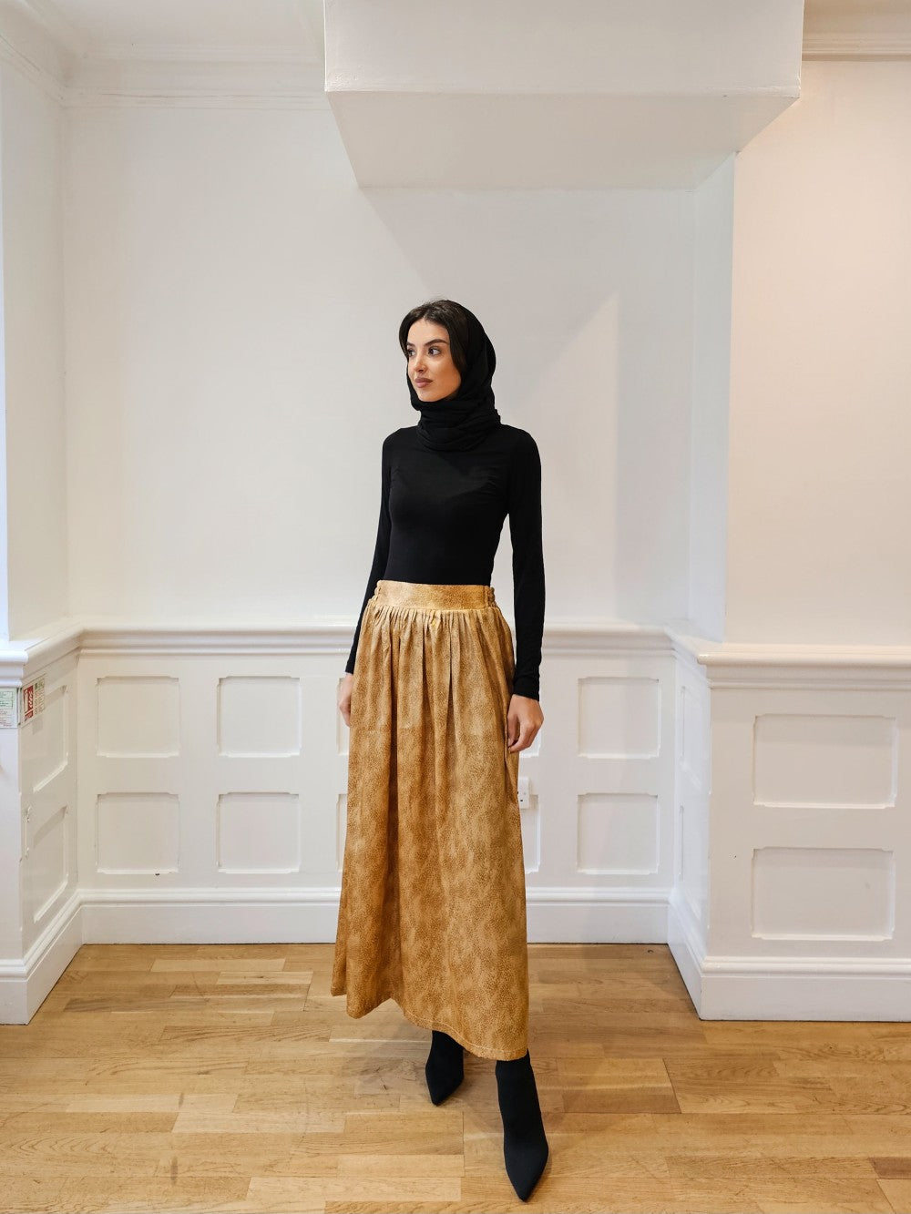 Gold Causal Skirt