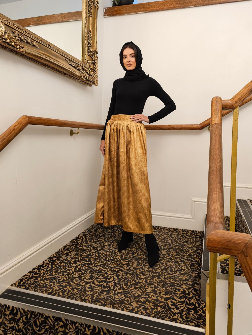 Gold Causal Skirt