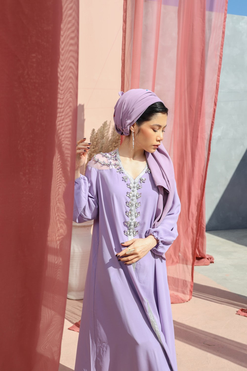 Serene-Lilac-Dress,Serene,Lilac,occassion abaya,modest wear abaya,smamz abaya