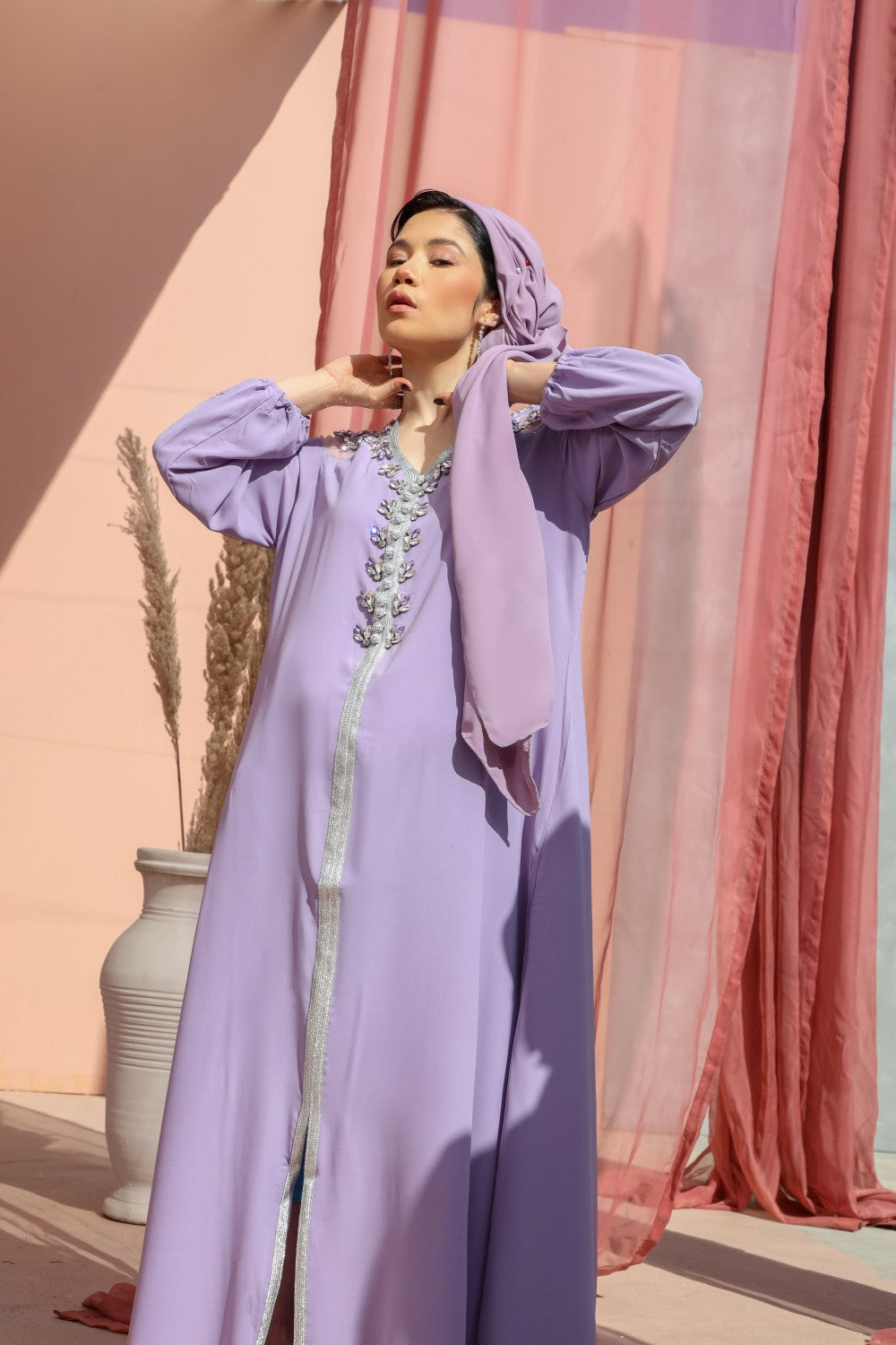 Serene-Lilac-Dress,Serene,Lilac,occassion abaya,modest wear abaya,smamz abaya