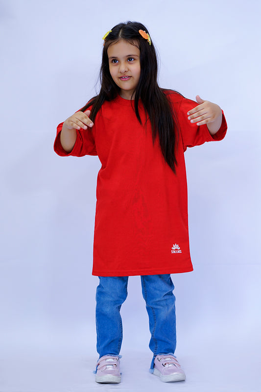 Girls Red Long T Shirt no