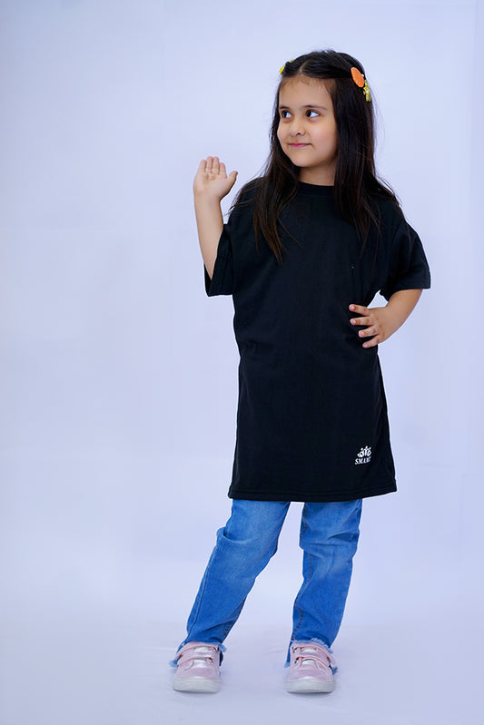 Girls Black LongT Shirt