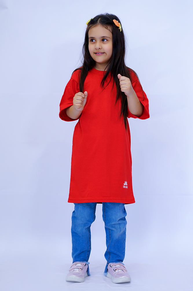 Girls Red Long T Shirt no