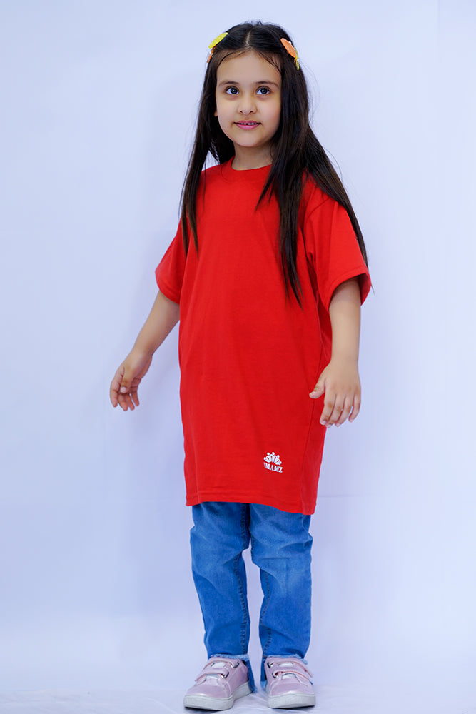 Girls Red Long T Shirt no