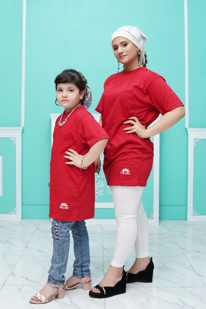 Girls Red Long T Shirt