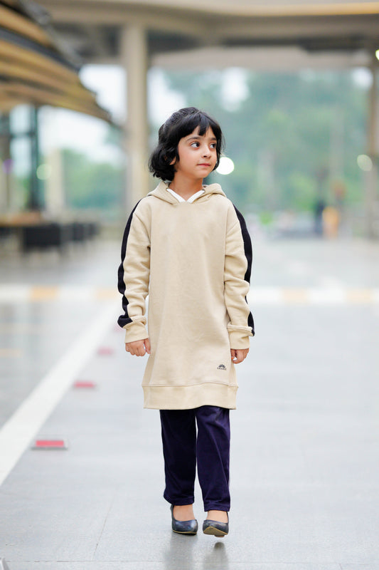 Girls Fleece Skin long line hoodie