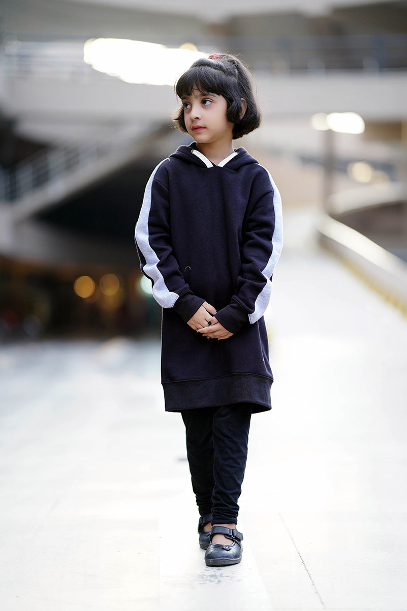 Girls Fleece Long Line Hoodie